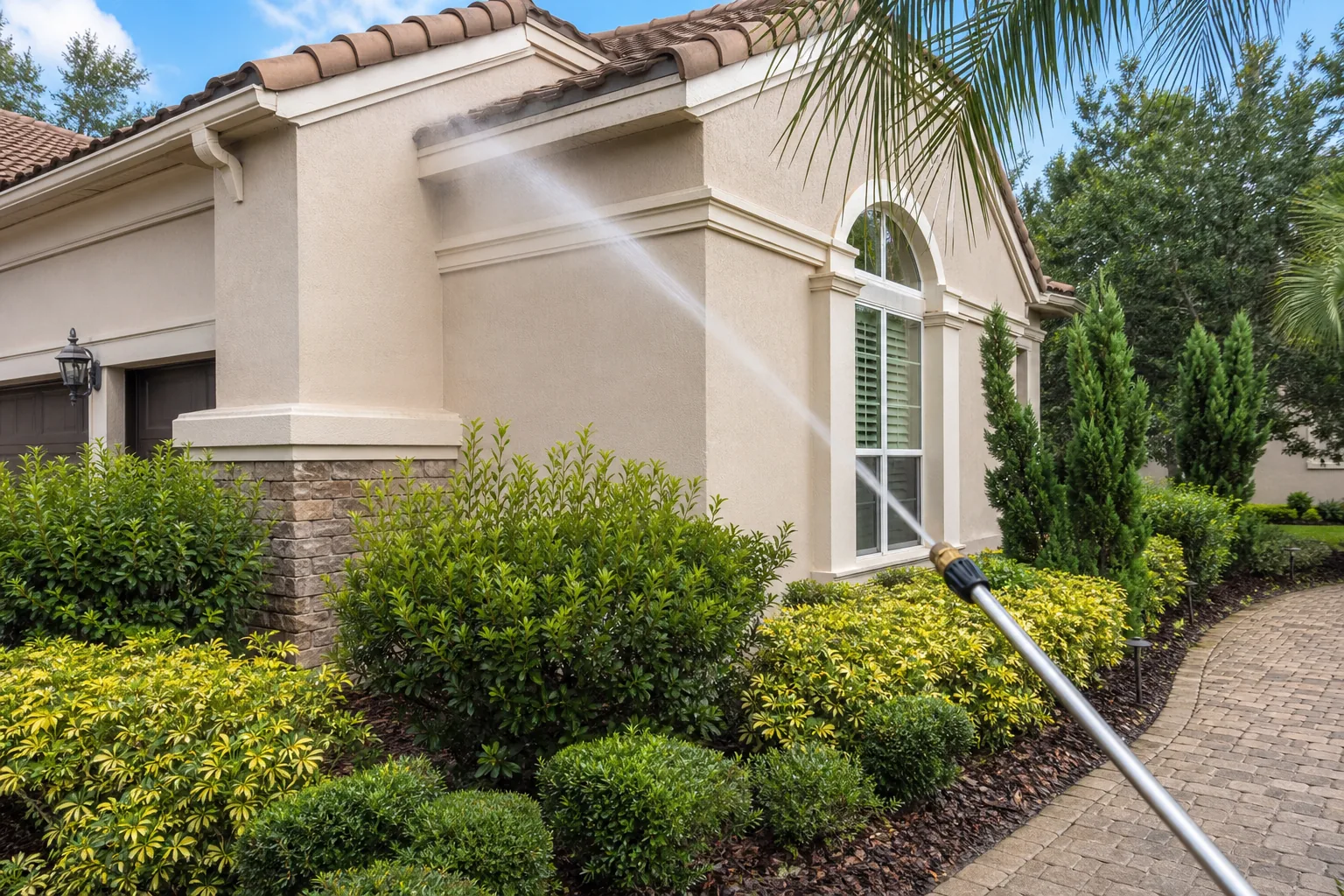 Jacksonville home exterior often washed before painting or listing photos